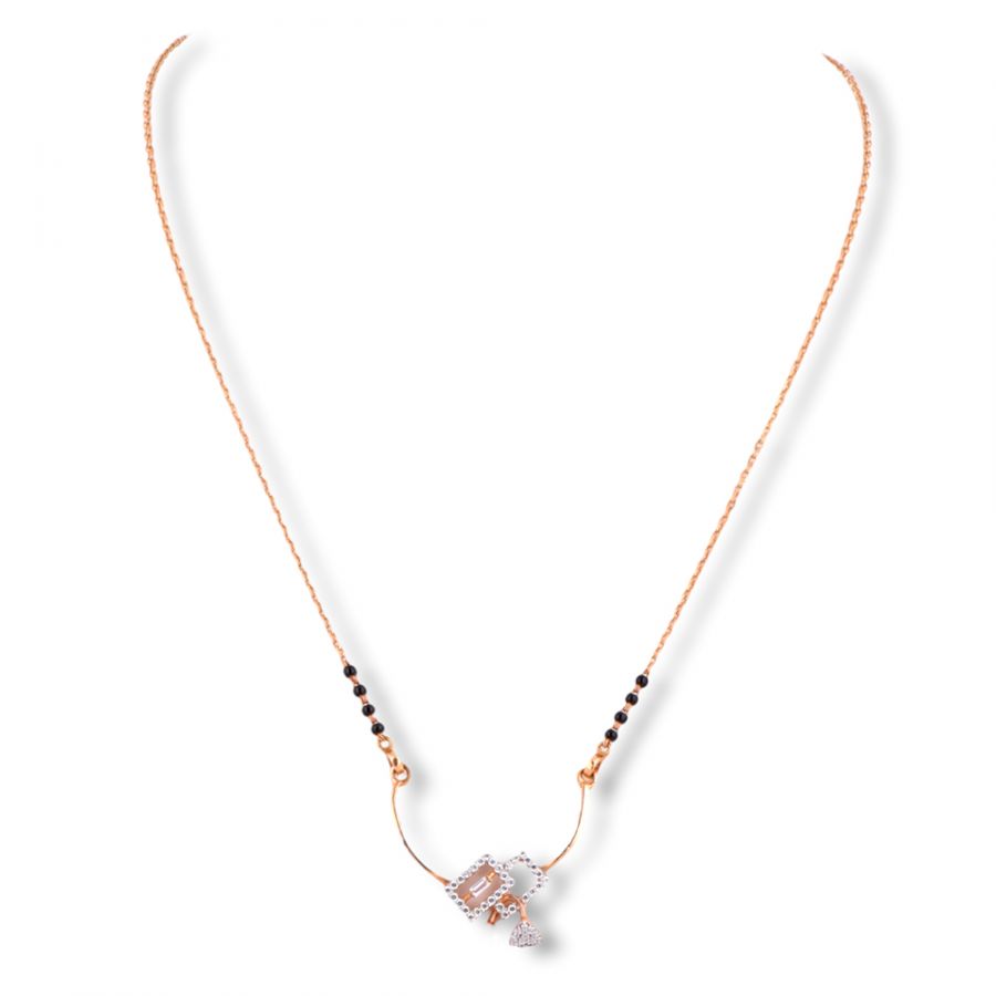 Rose Gold Short Fancy Mangalsutra (SFGT/7313)