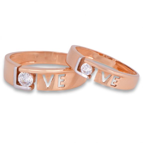 Buy Rose Gold Forever Linked Couple Rings - Silberry