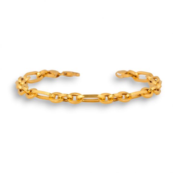 Italian Gold Men's Two-Tone Diamond Cut Mariner Link Bracelet in Sterling  Silver & 14k Gold-Plate - Two | CoolSprings Galleria