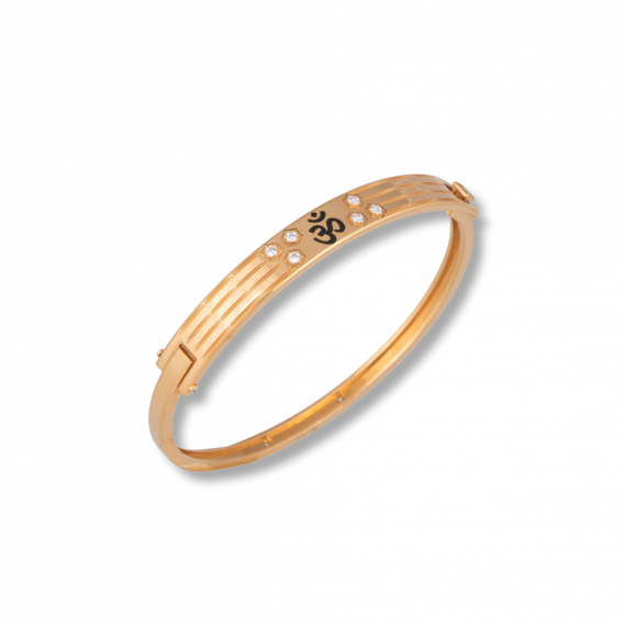 B10761 Kada Bracelet One Gram Gold Plated Premium Matte Pattern Finish  Screw Open Jewellery Online | JewelSmart.in