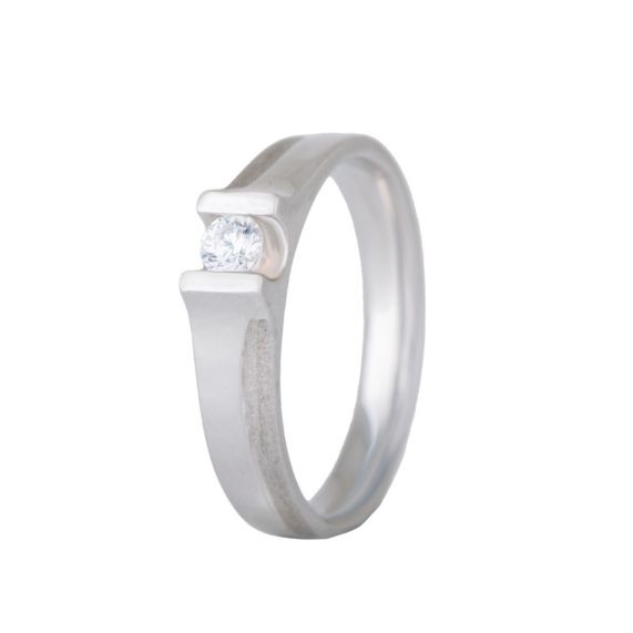 Dainty Platinum and Diamond Ring