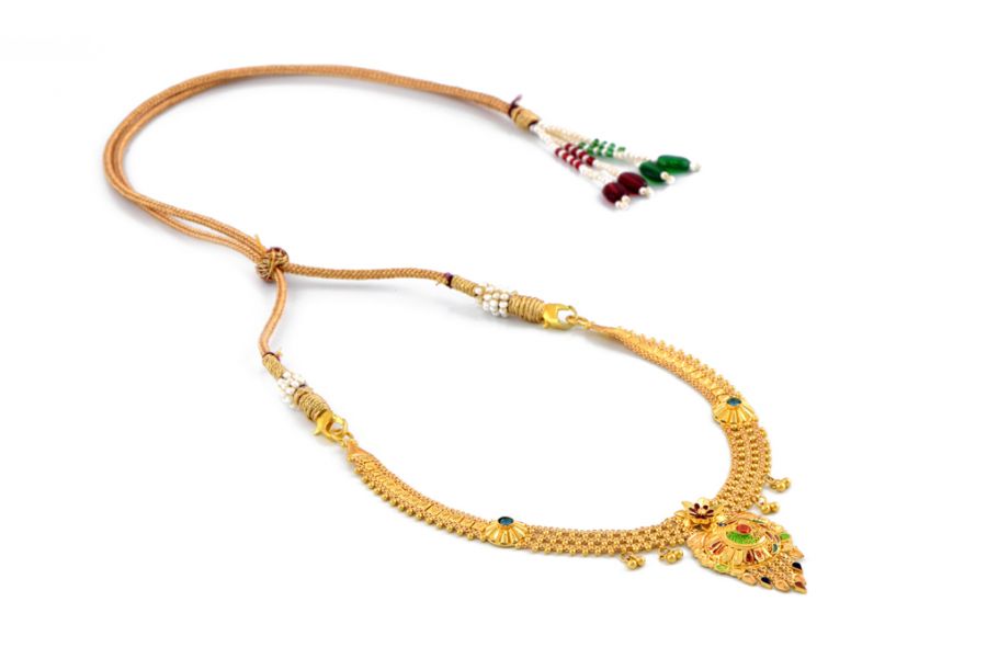 Bengali Short Gold Necklace(BSHR/1755)