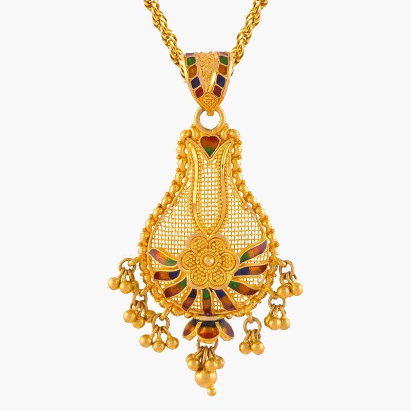 Gold Calcutti Pendant Set