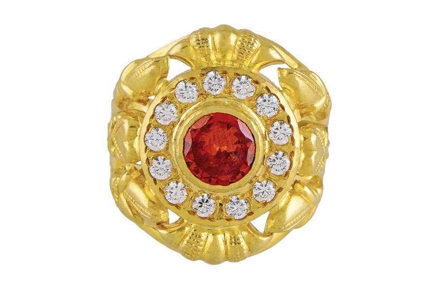 Maharaja Stone Mens Gold Ring (SMGA/0194)