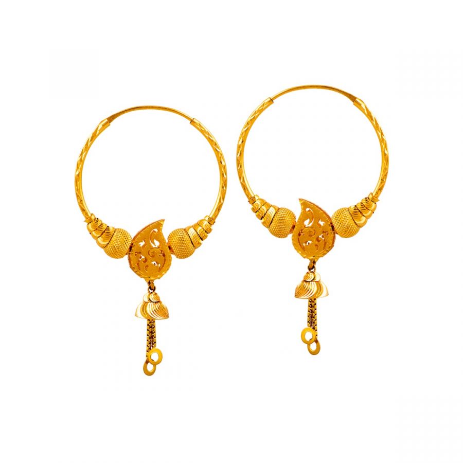 Gold Vertical Design Earring(VRN/3749)
