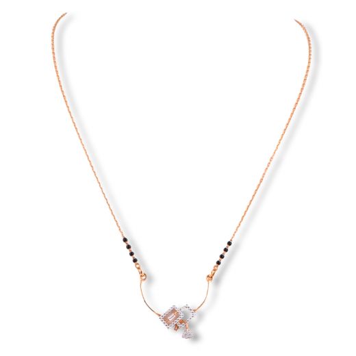 Rose Gold Short Fancy Mangalsutra (SFGT/7313)