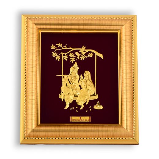 Radhakrishna Vrindavan Gold Frame (A7GF/0196)