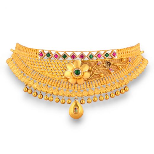Plain gold hotsell choker necklace