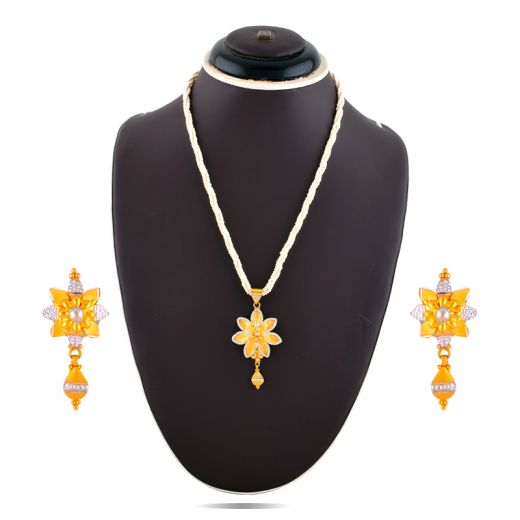 Rodium Gold Locket Set (RLKS/0127)