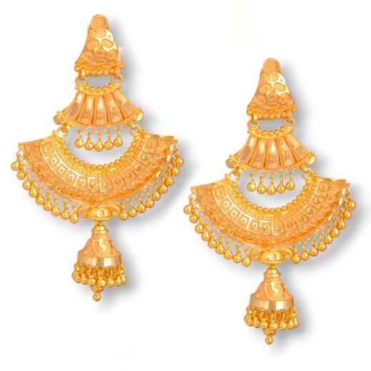 Buy Gold Earrings with Diamond Studded Online India - Latest Designs 2016