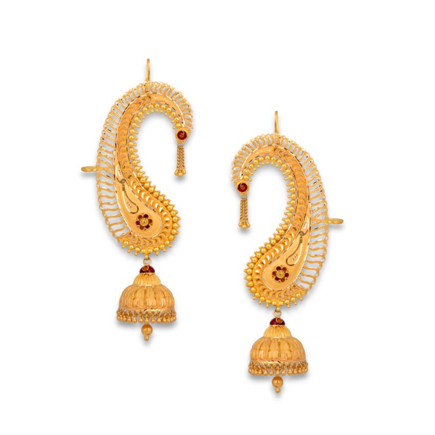 Gold earrings vel discount design